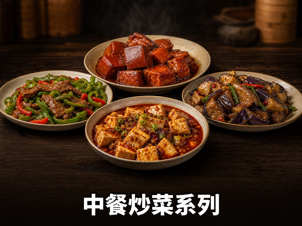 中餐炒菜系列 · 15 SKU · 小炒中餐炒菜底料1号/2号/麻婆豆腐/鱼香/酱香/红烧/酸菜/家常/毛血旺水煮/江湖菜泡椒/钵钵鸡红油/凉菜红油/招牌腌制